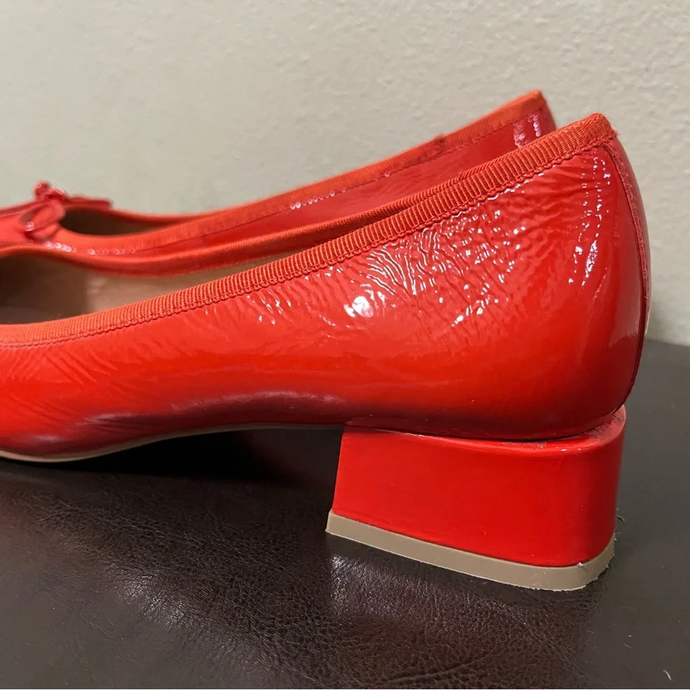 Anthropologie Bibi Lou Heeled Ballet Pumps Red 41 EU 10 US - Picture 13 of 16